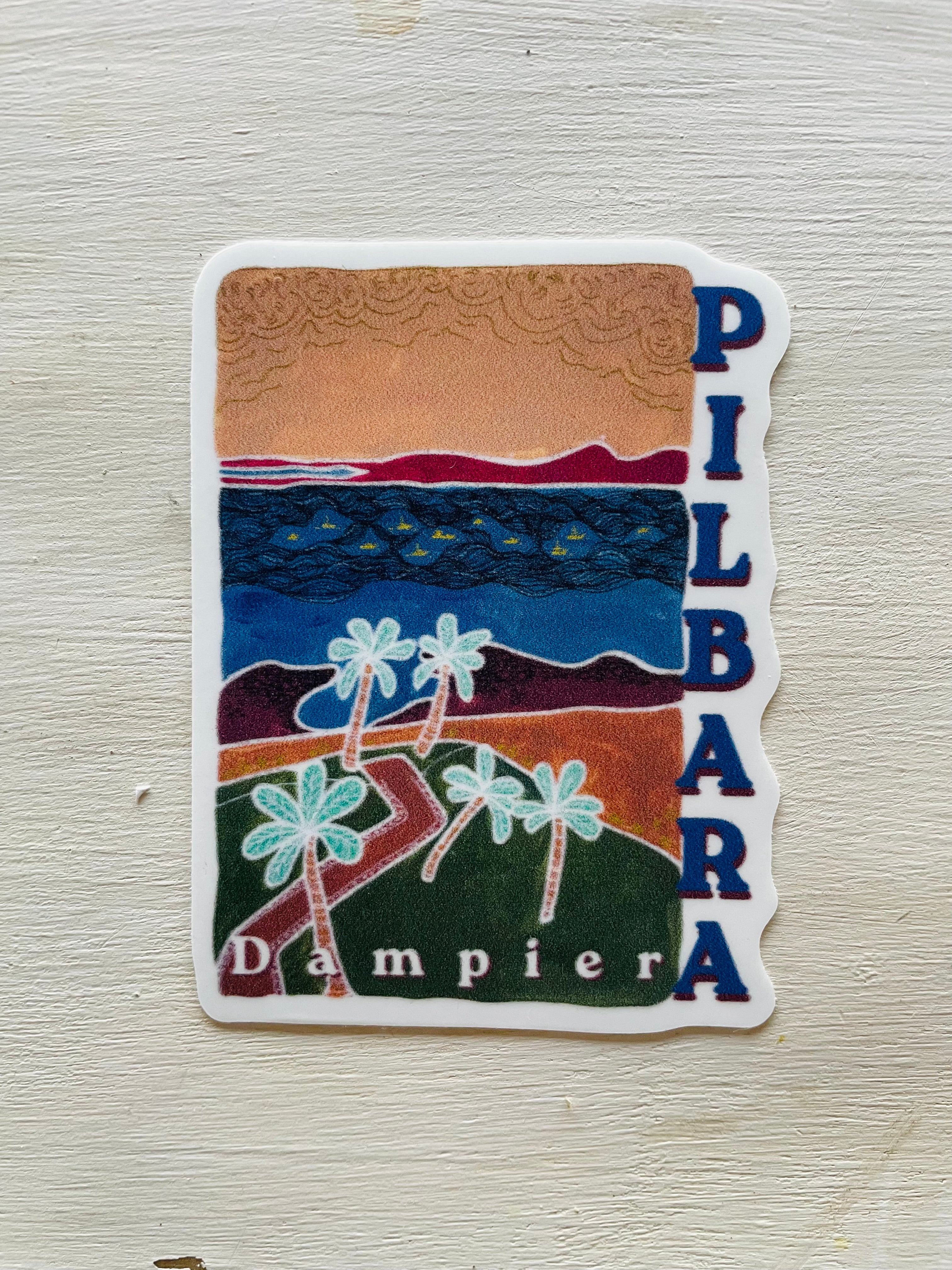 Dampier Pilbara WA car bumper vinyl sticker Art
