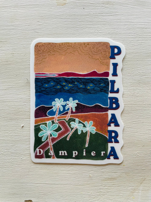 Dampier Pilbara WA car bumper vinyl sticker Art