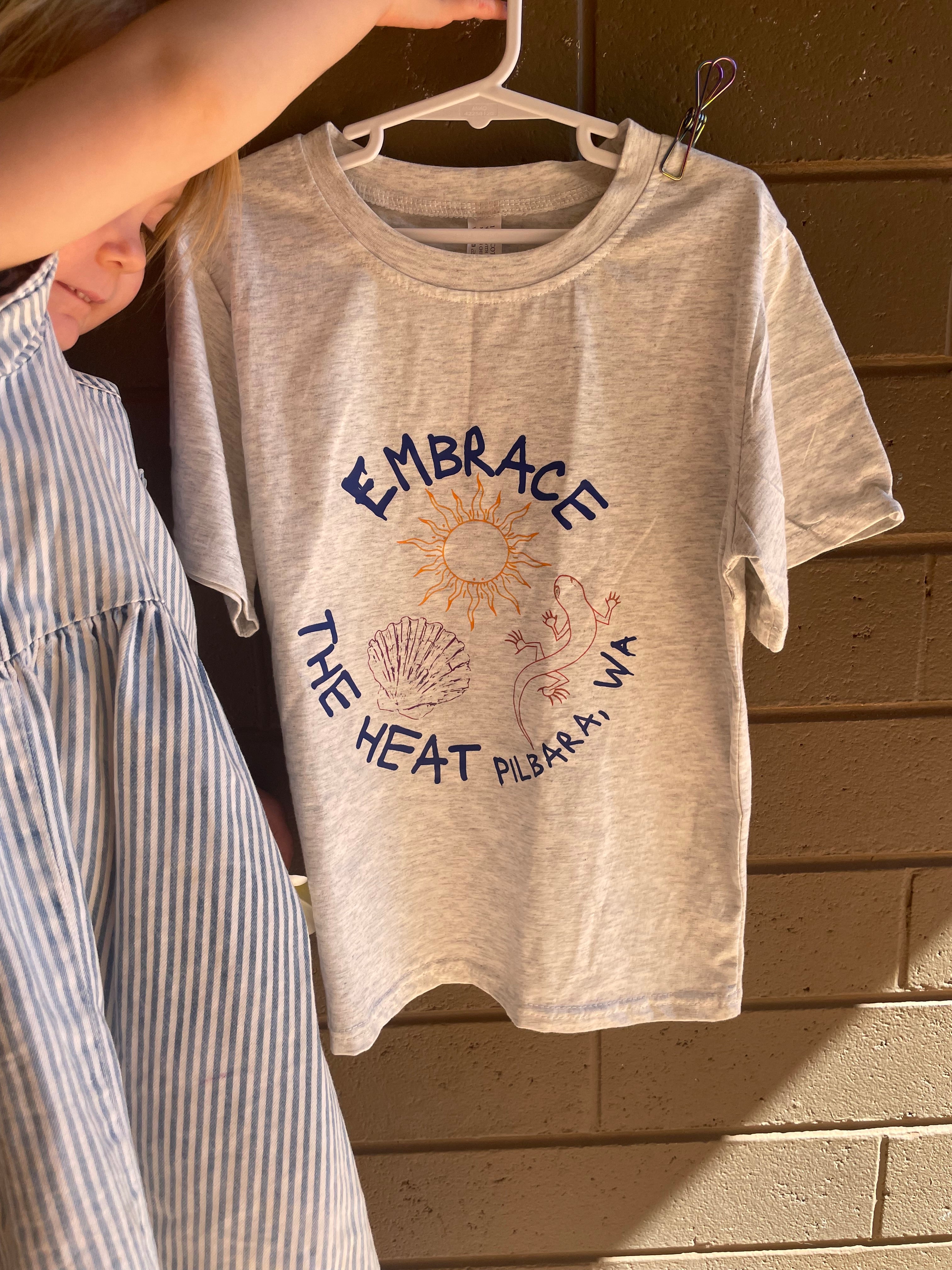 Embrace The Heat Gray Unisex kids Tshirt Cotton short sleeve