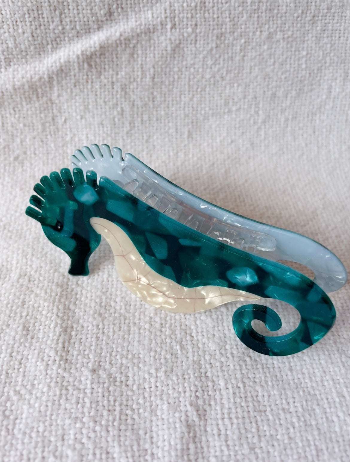 Blue seahorse hair clip claw Western Australia Pilbara 