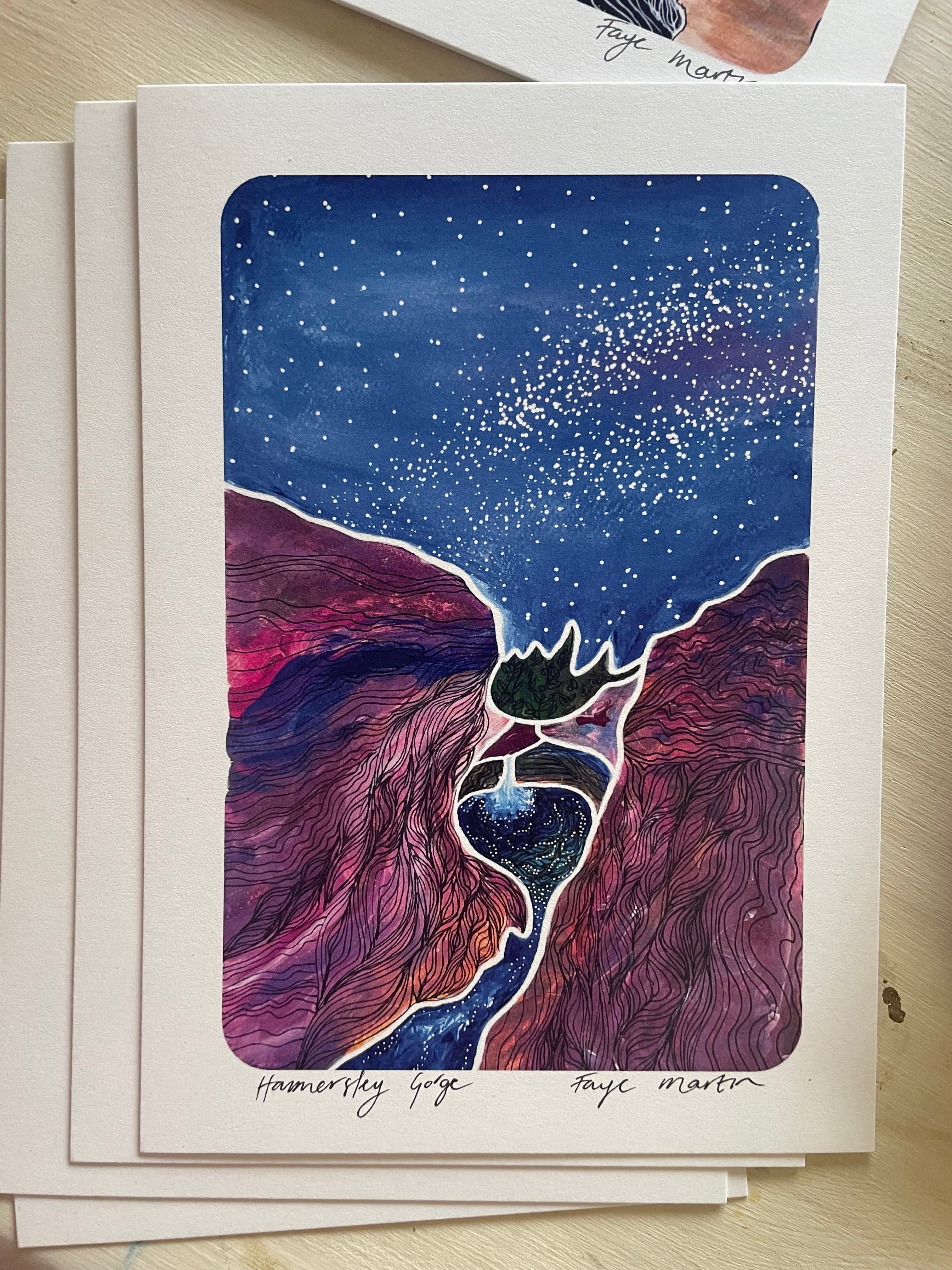 Hamersley Gorge Fine art Print A5 Karijini National Park Spa Pool
