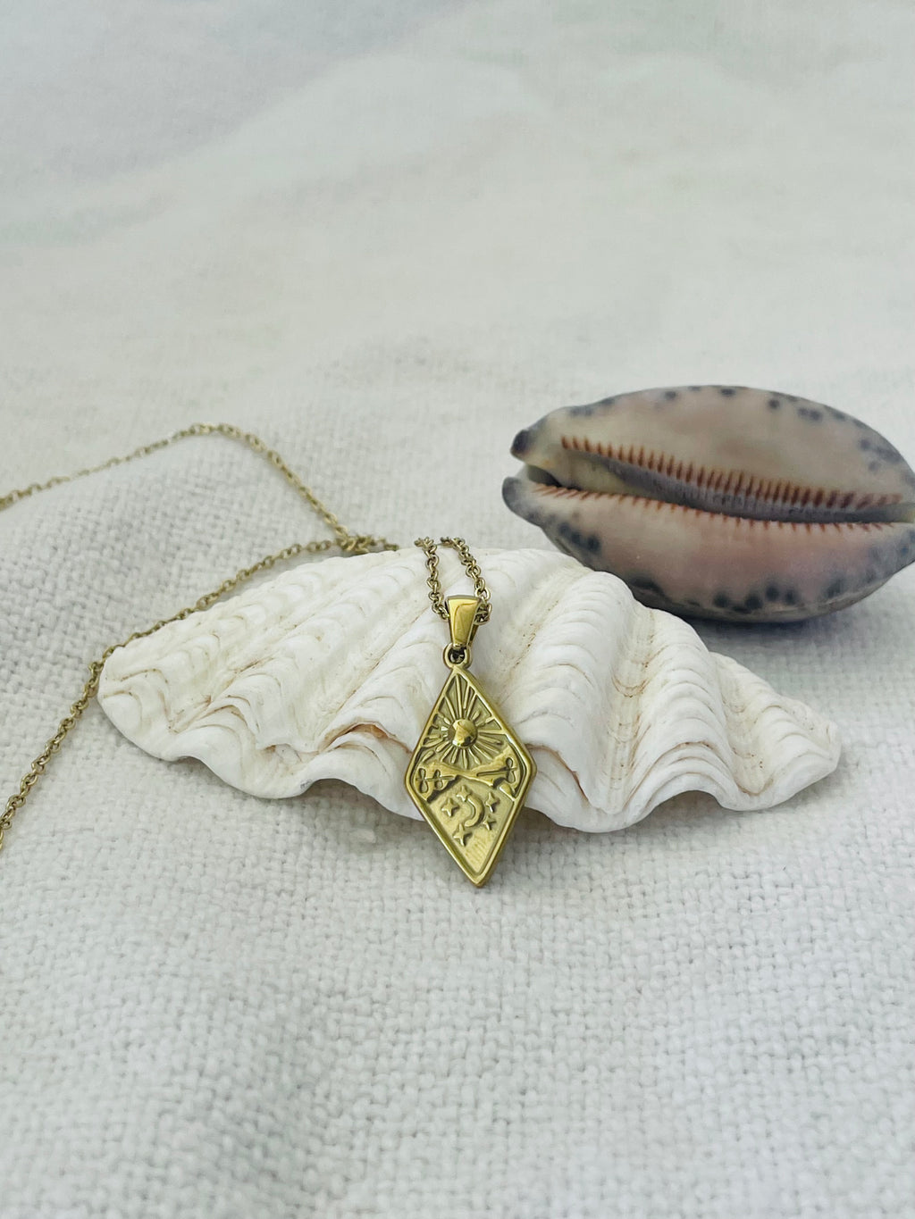 Sun Moon Mountain Necklace | Gold