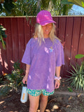 Pilbara Princess Purple Oversized Fade Wash Tshirt cotton front styled 