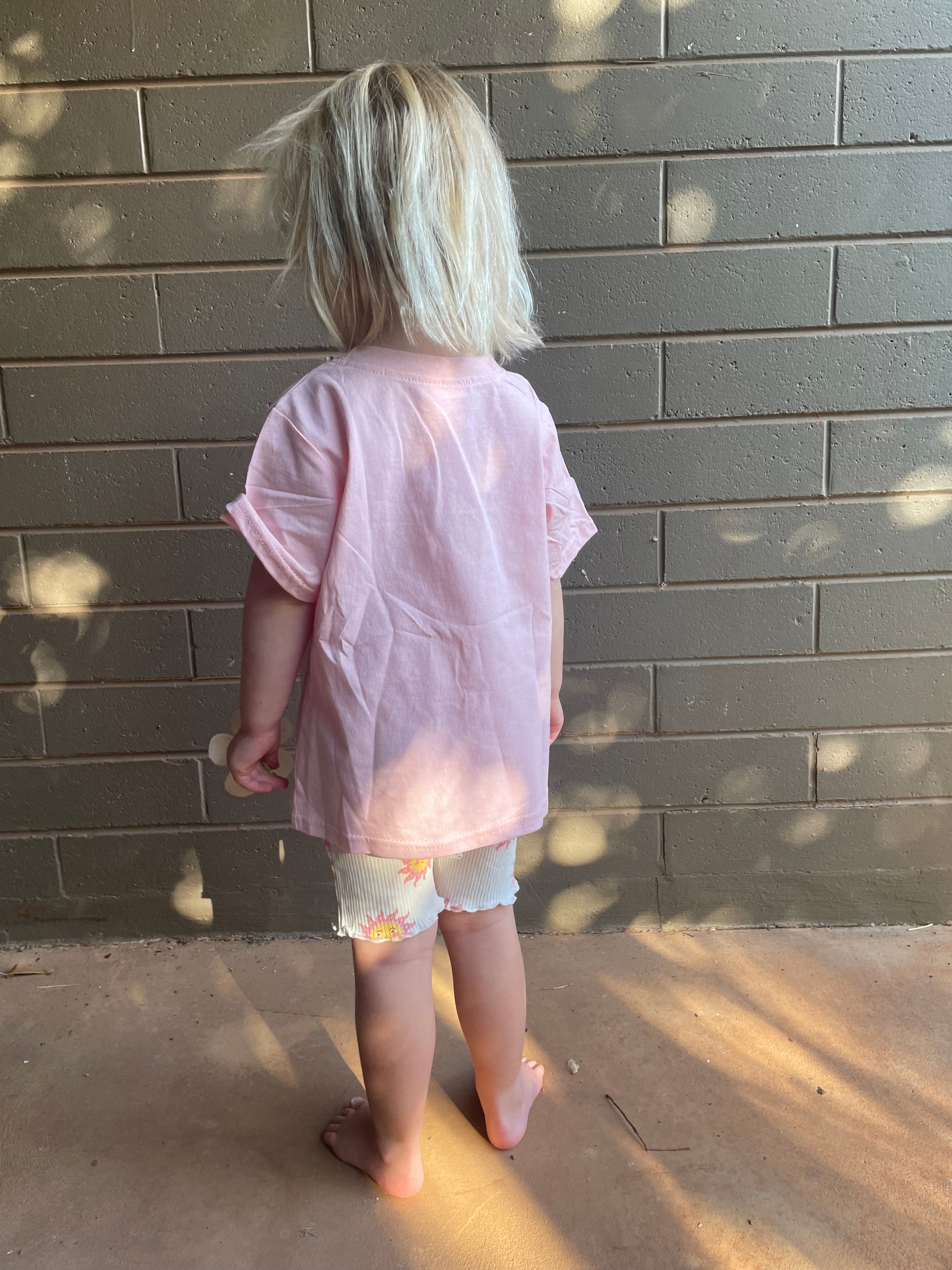 Pilbara Princess girls Tshirt back Pink cotton short sleeve