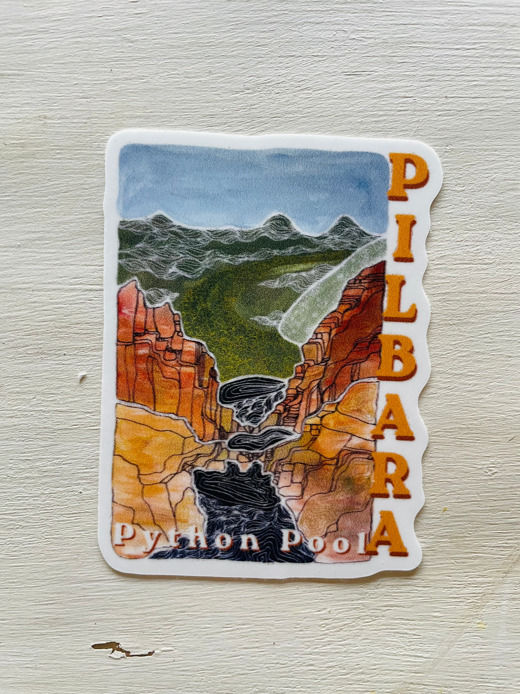 Python Pool Pilbara WA car bumper window vinyl sticker Art
