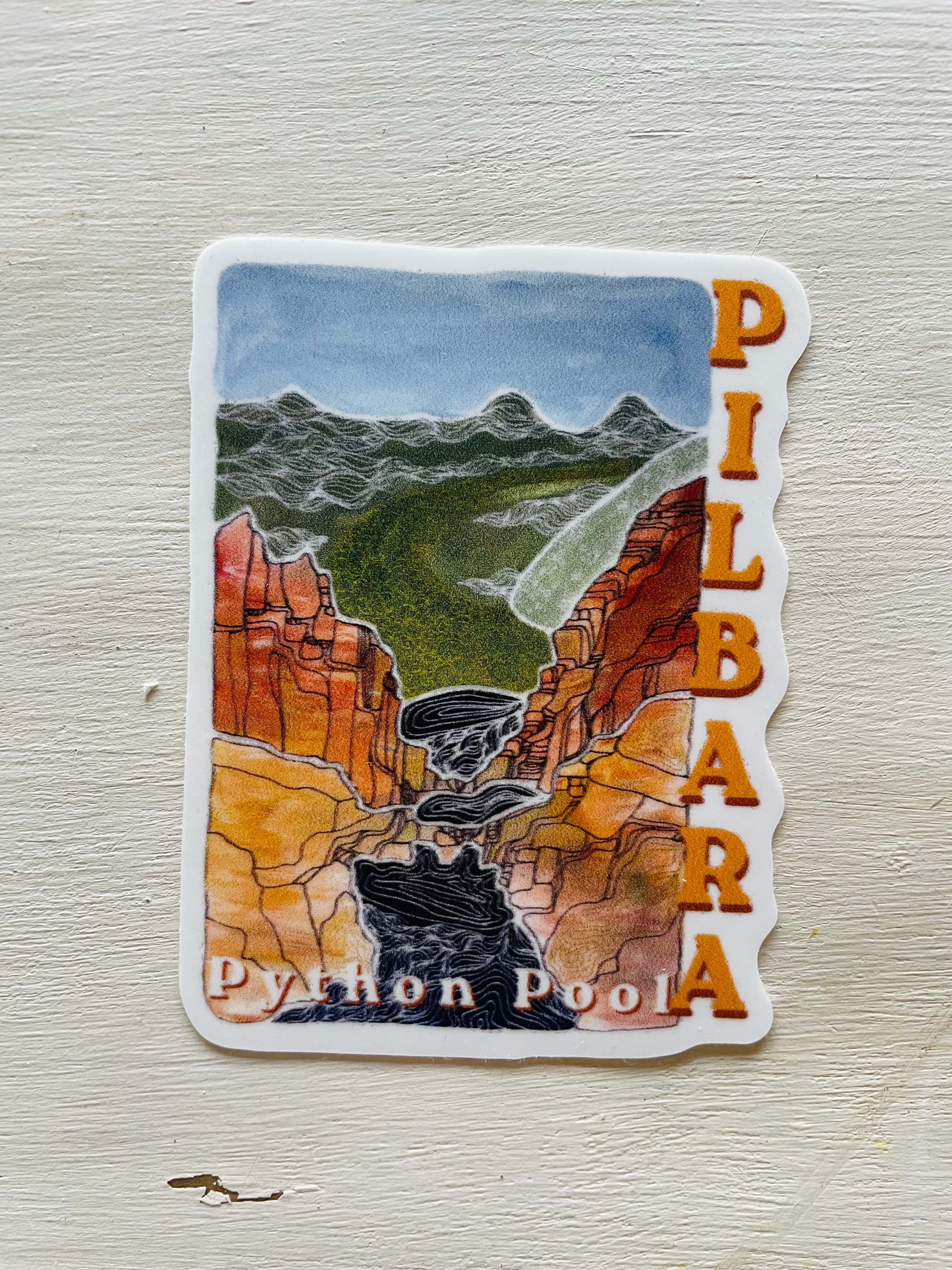 Python Pool Pilbara WA car bumper window vinyl sticker Art