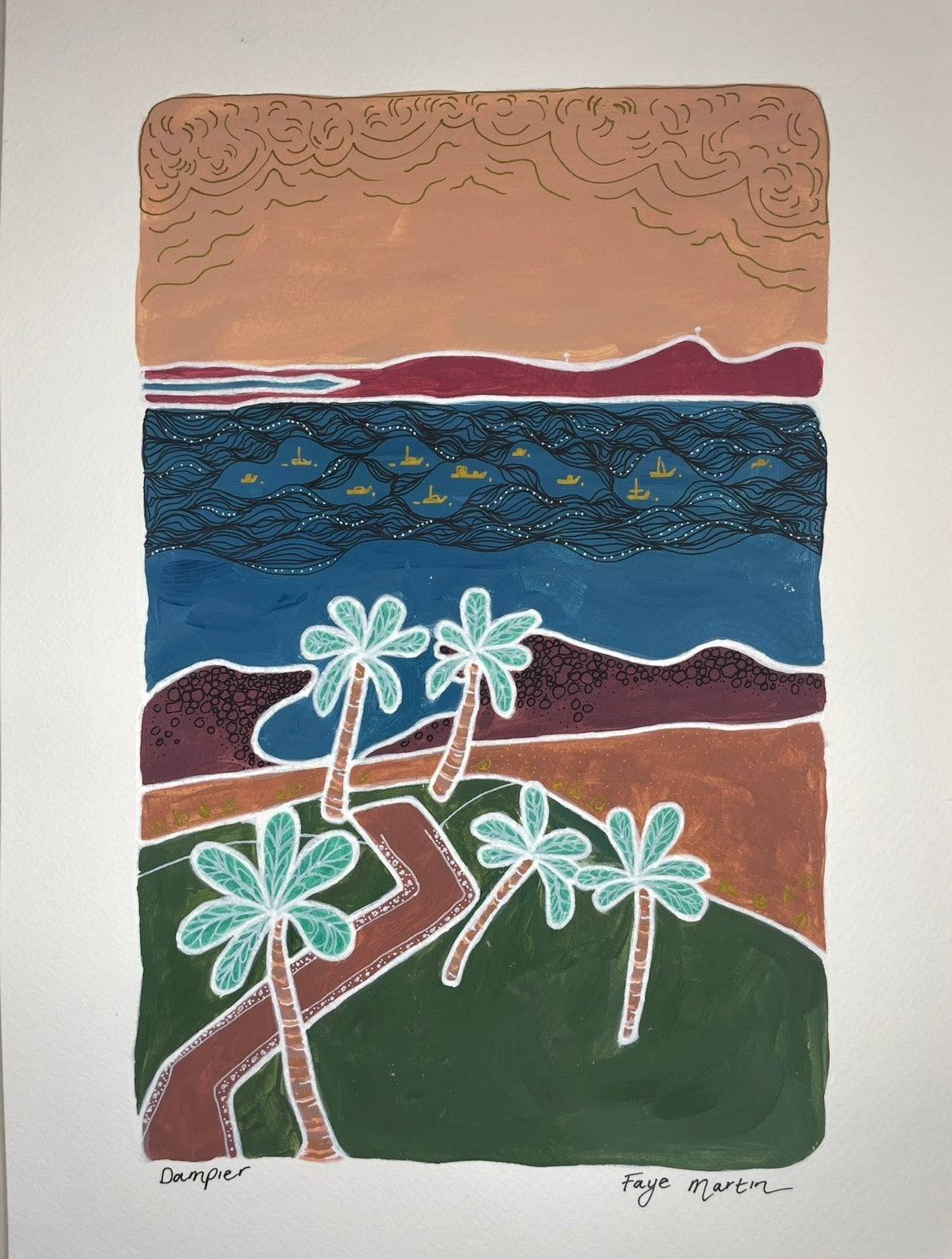 Dampier Pilbara original artwork Western Australia coastal painting