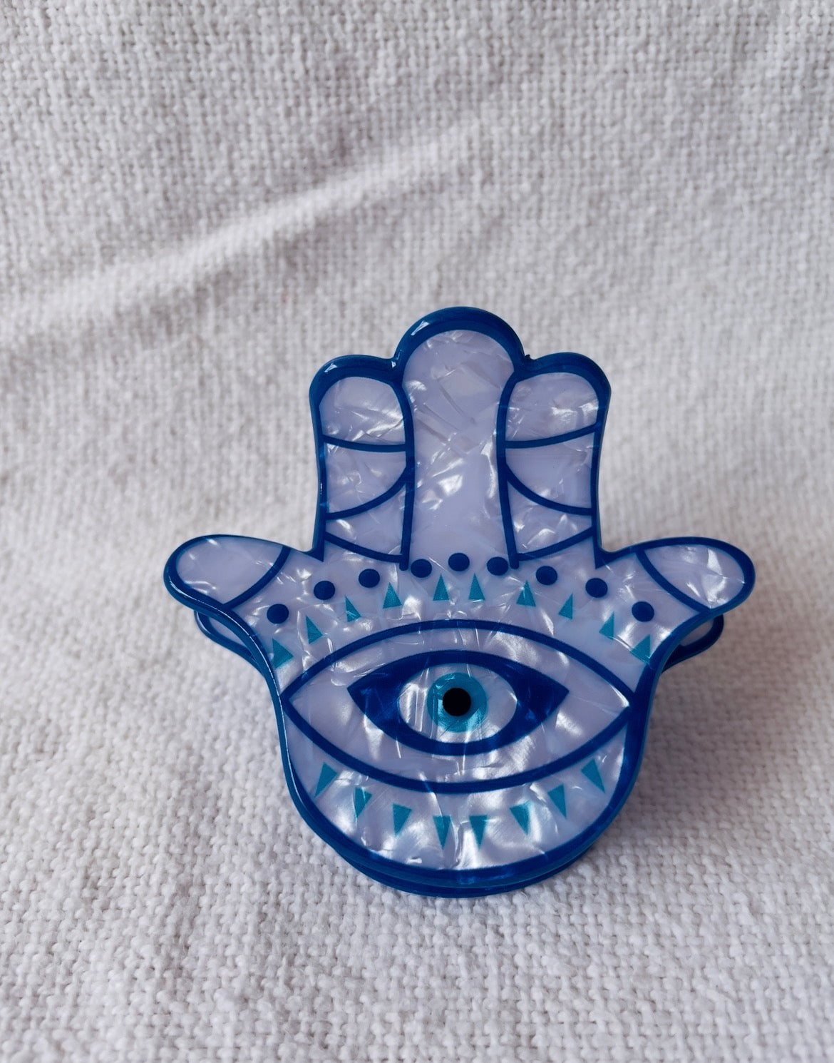 Evil eye hamsa hair claw clip coastal spiritual design Australia