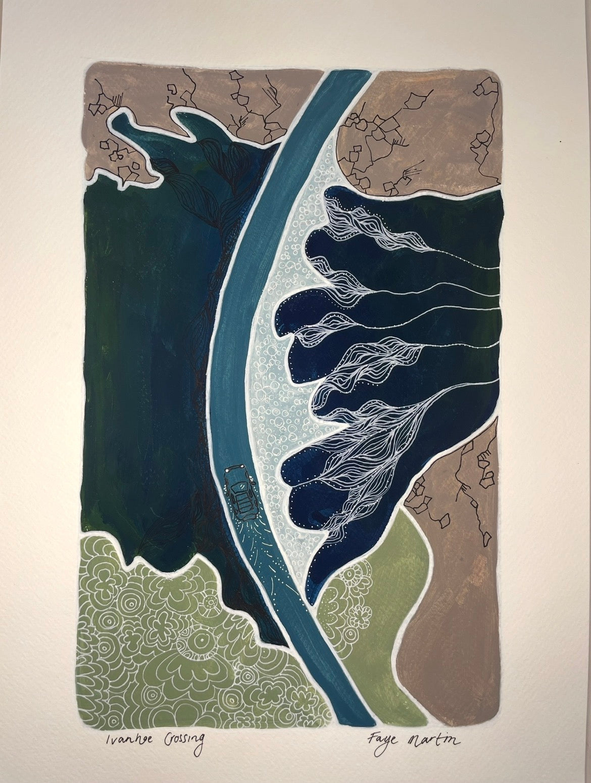 Ivanhoe Crossing Kununurra Kimberley original artwork Ord River painting 4wd by Faye Martin
