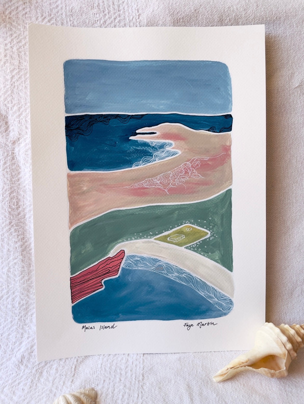 Malus Island Dampier Archipelago original artwork Pilbara coastal painting Western Australia