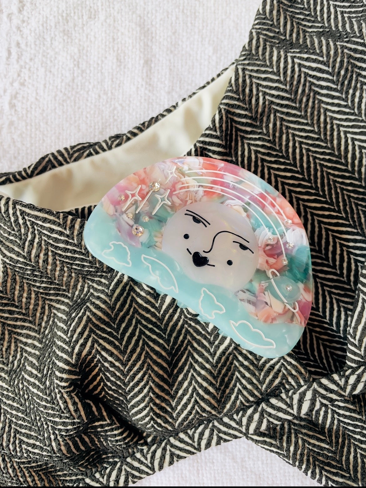 Moon cloud hair claw clip celestial aesthetic Australia design