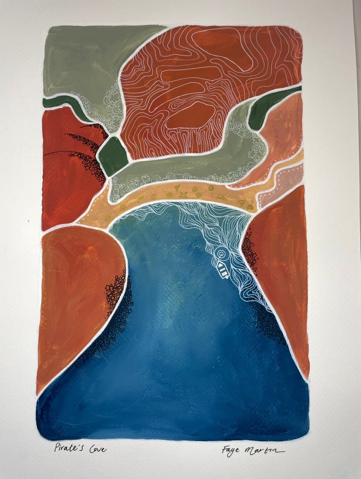 Pirates Cove Dampier Archipelago original artwork Pilbara coastal painting Western Australia By Faye Martin