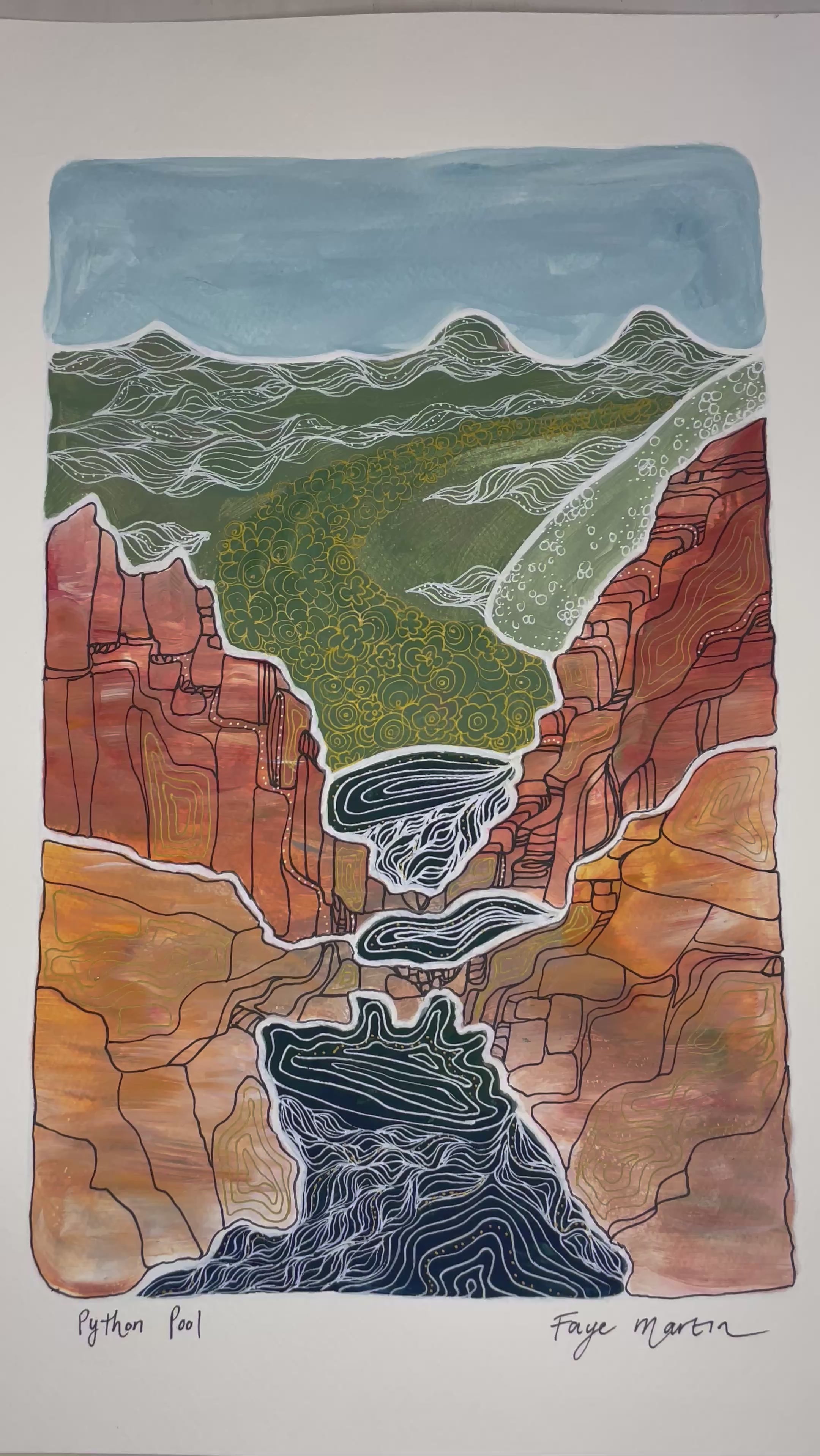 Python Pool Millstream Pilbara Artwork video view Faye Martin Art
