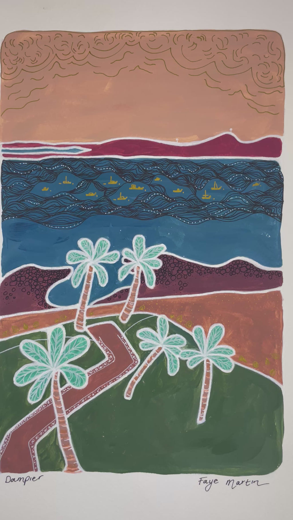 Dampier Foreshore pilbara Karratha Artwork video view Faye Martin Art