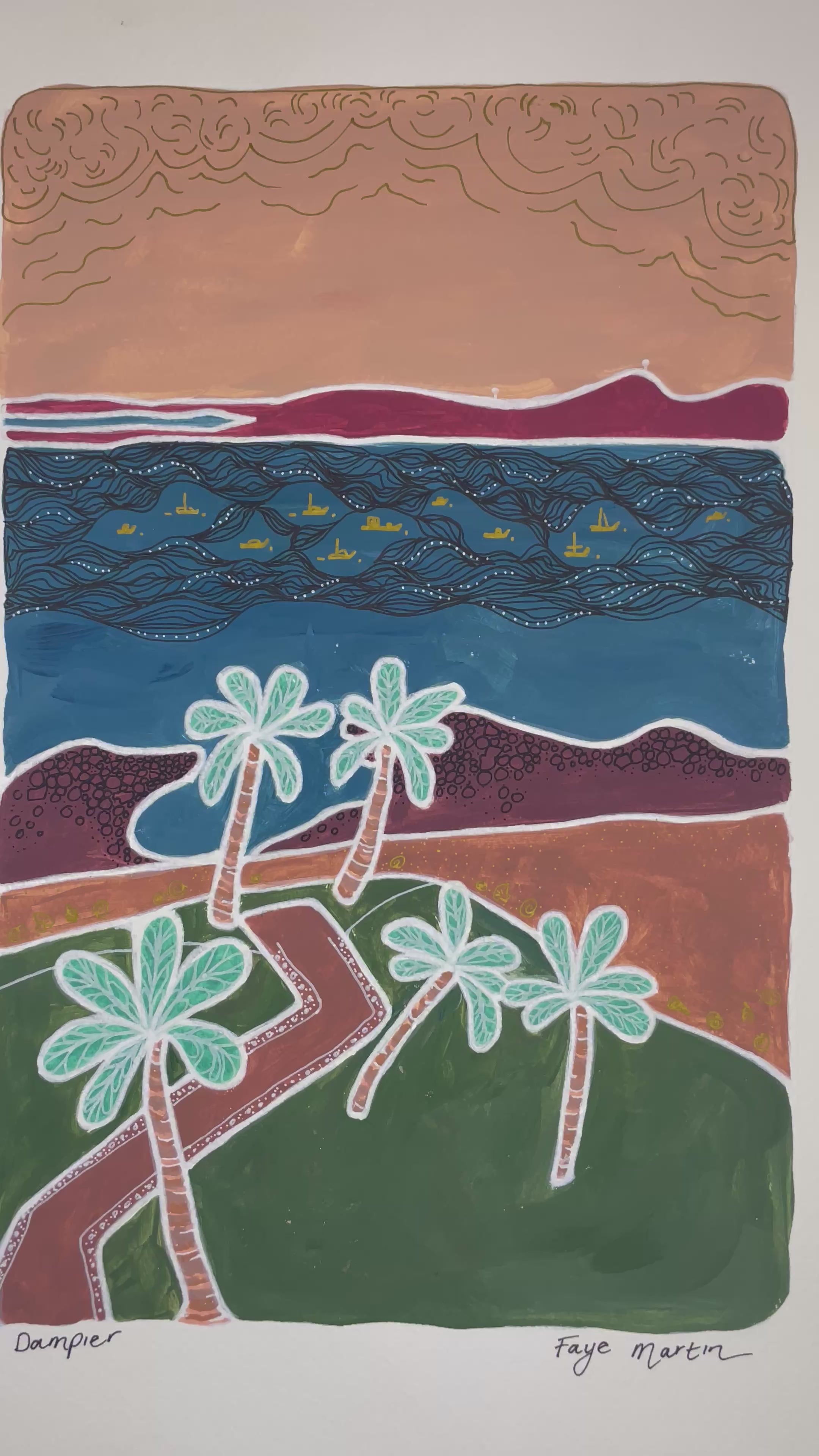 Dampier Foreshore pilbara Karratha Artwork video view Faye Martin Art