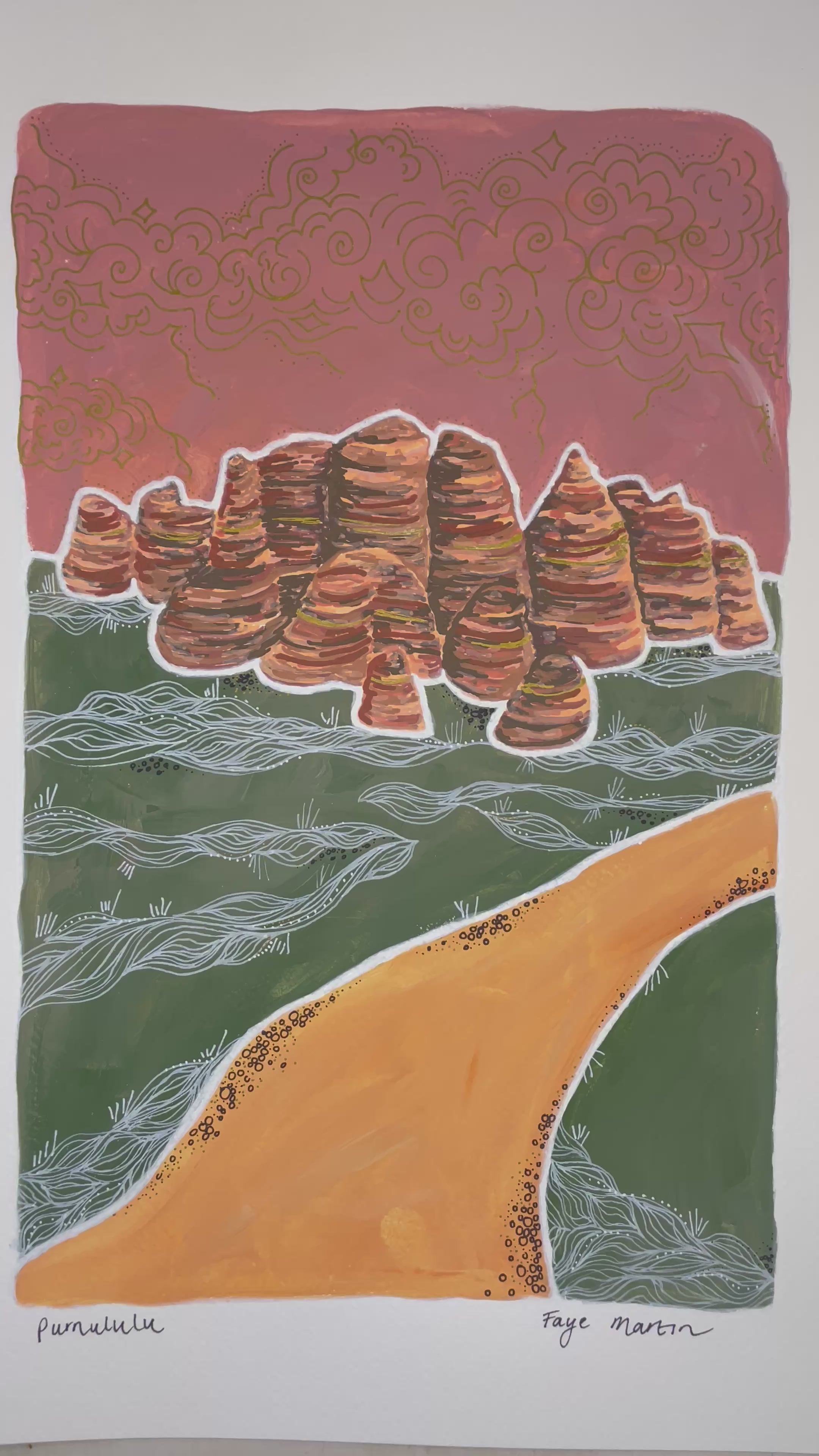 Purnululu Bungle Bungles Kimberleys Artwork video view Faye Martin Art