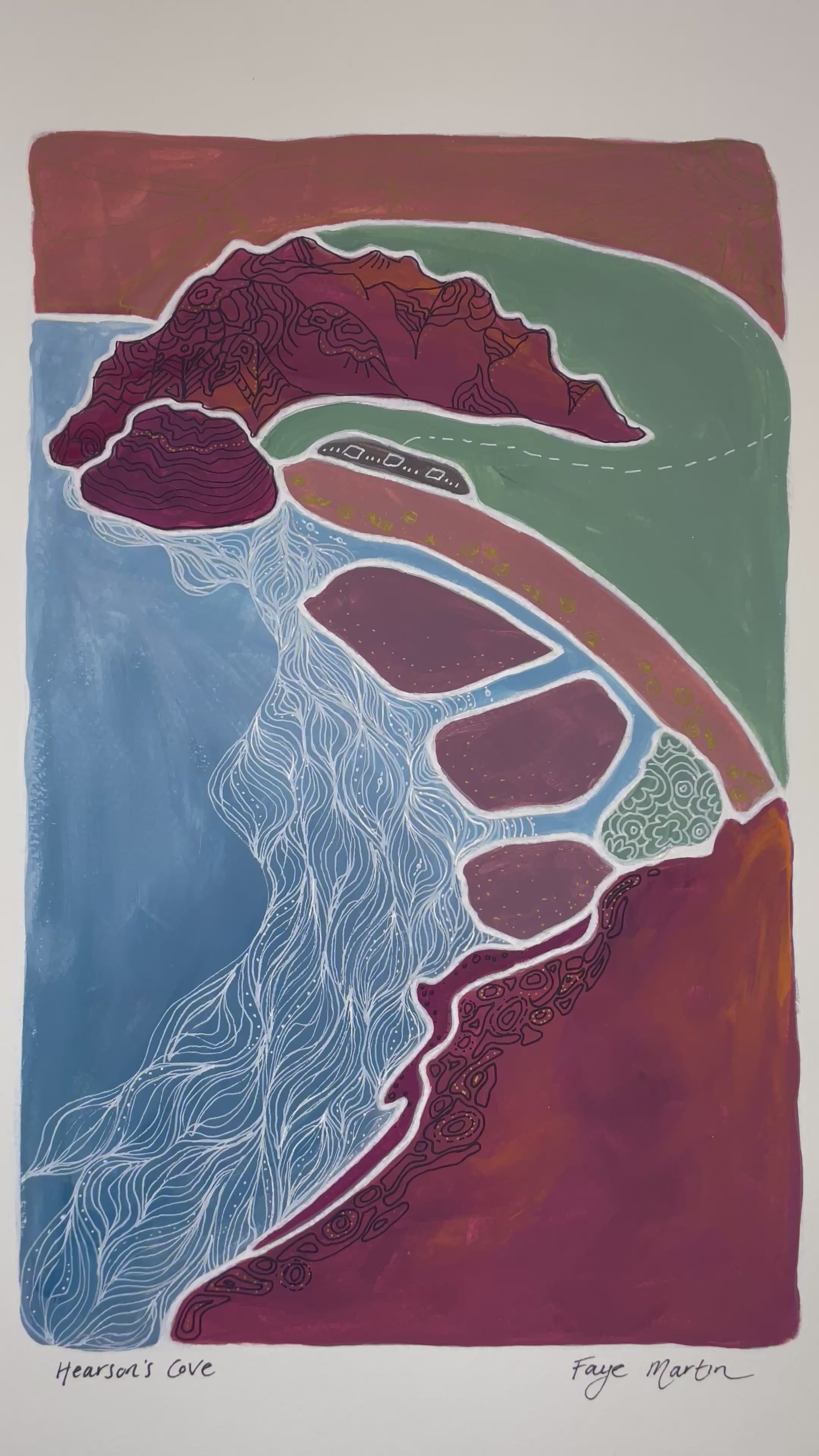 Hearson Cove Burrup Peninsula Karratha Pilbara Artwork video view Faye Martin Art 