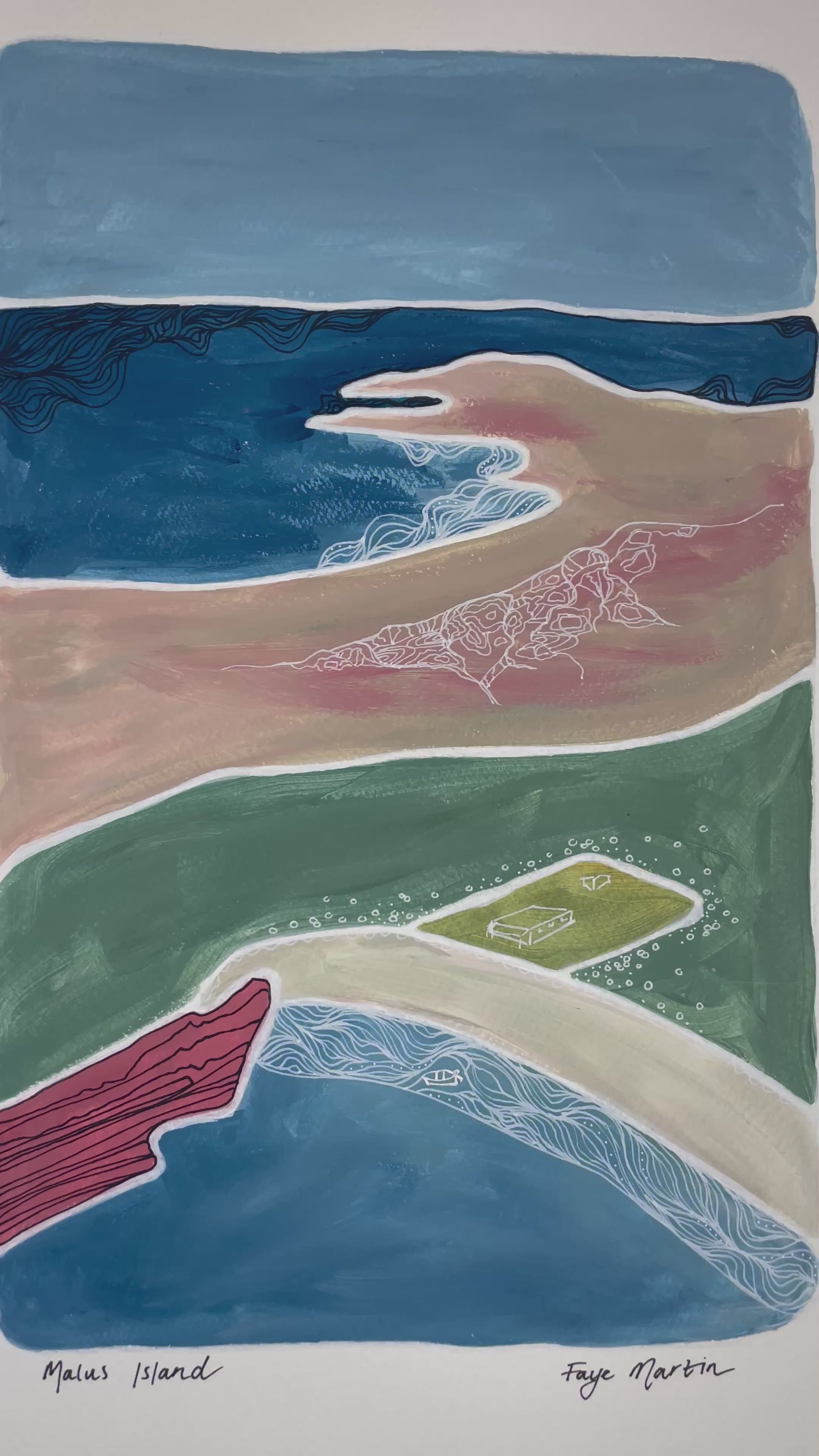 Malus Island Pilbara Artwork video view Faye Martin Art