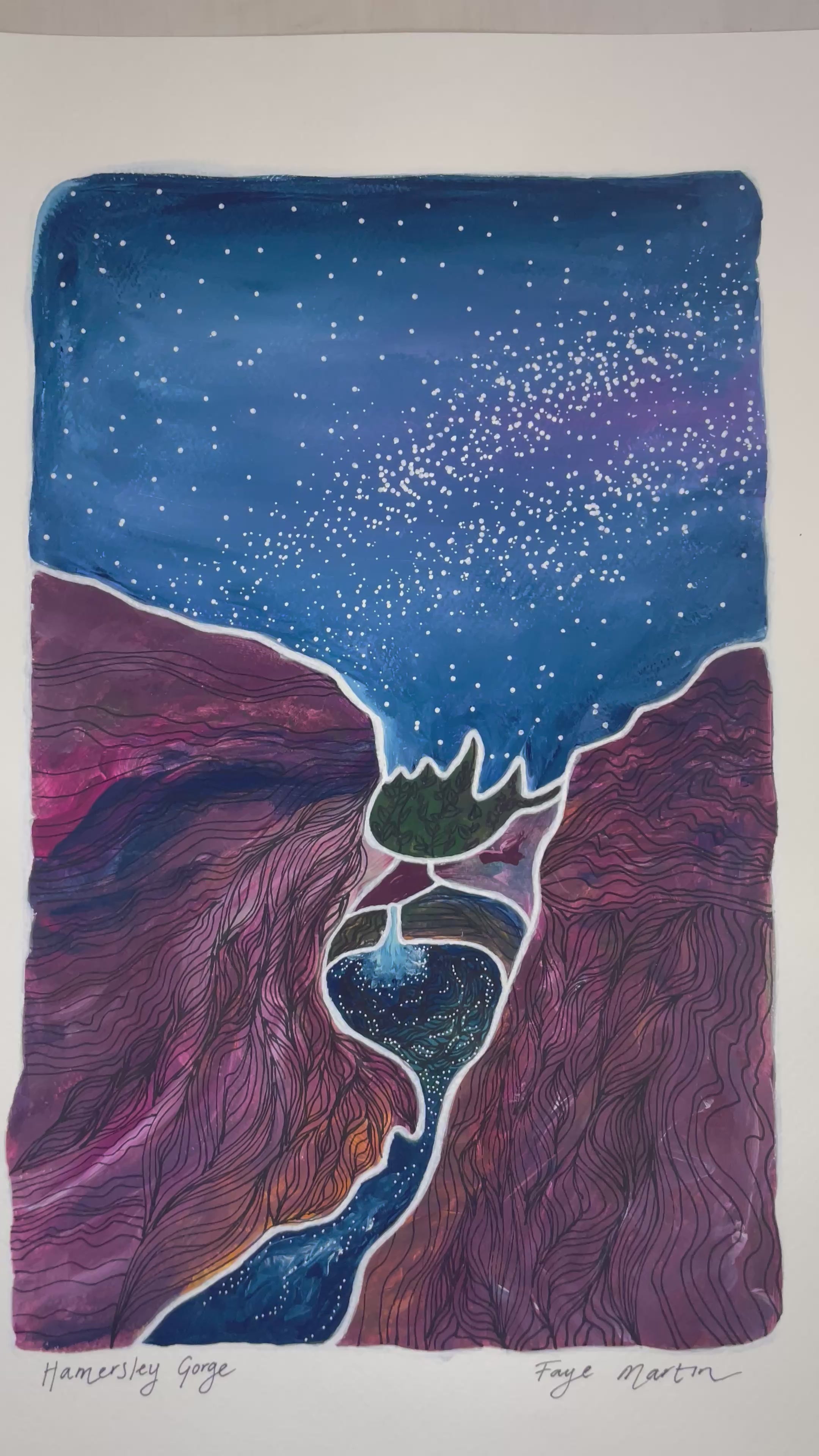 Spa Pool Hamersley Gorge Karijini National Park Pilbara Artwork video view Faye Martin Art