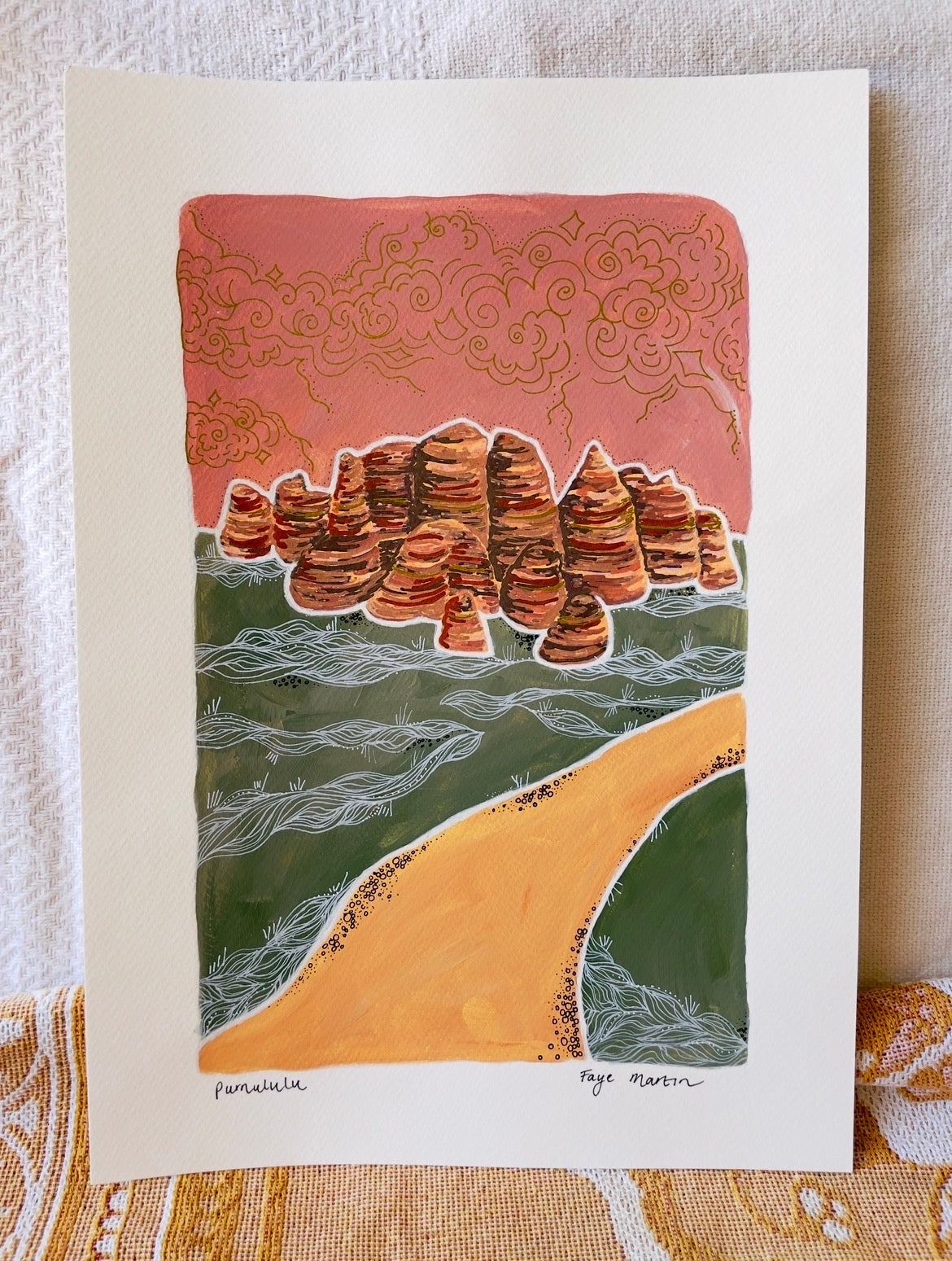 Purnululu National Park Bungle Bungles original artwork Kimberley Western Australia painting
