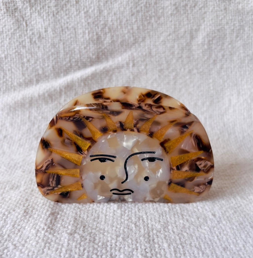 Sun face hair claw clip coastal boho celestial design Australia