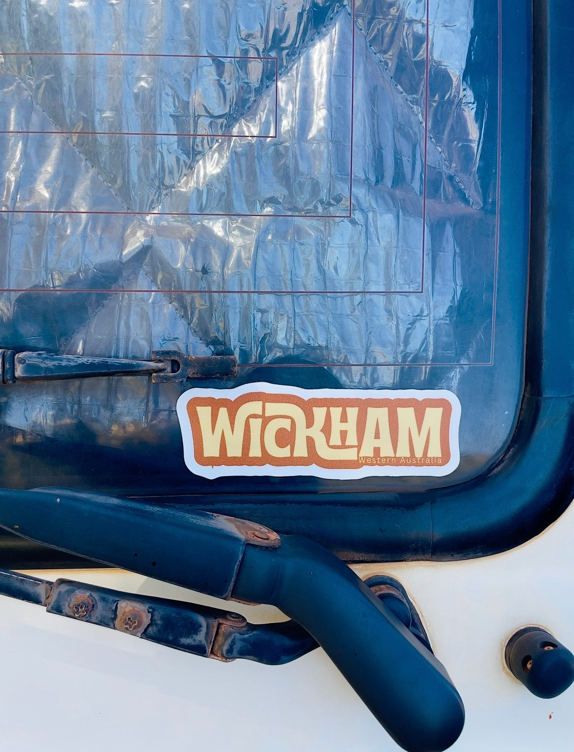 Wickham Pilbara Western Australia logo sticker on a vehicle window